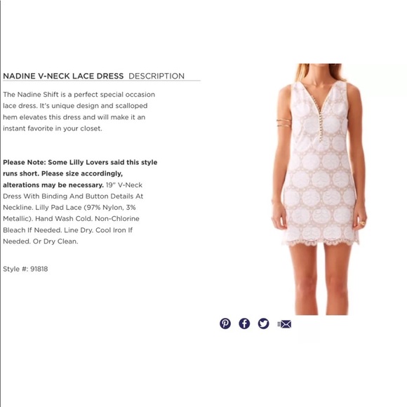 Lilly Pulitzer NadineLilly Pad Lace Dress NWT - Picture 4 of 5